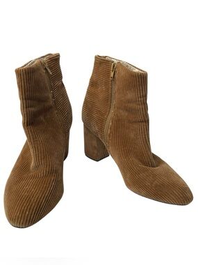 Band of Gypsies Andrea Corduroy Block Heel Ankle Boots Tan Women’s Size 10 Boho